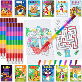 BenLouis 24 Christian mini coloring books bundle for Bible-themed activities