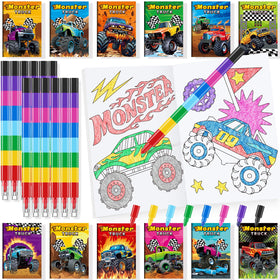 BenLouis 24 Monster Truck coloring books front cover for party favors and creative play