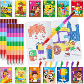 BenLouis 24 preschool coloring books with bright pages for on-the-go artists