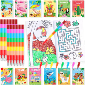 BenLouis 24 summer mini coloring books for travel and party time