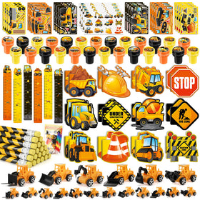 BenLouis 96pcs construction party favors package showing a complete classroom set for rewards