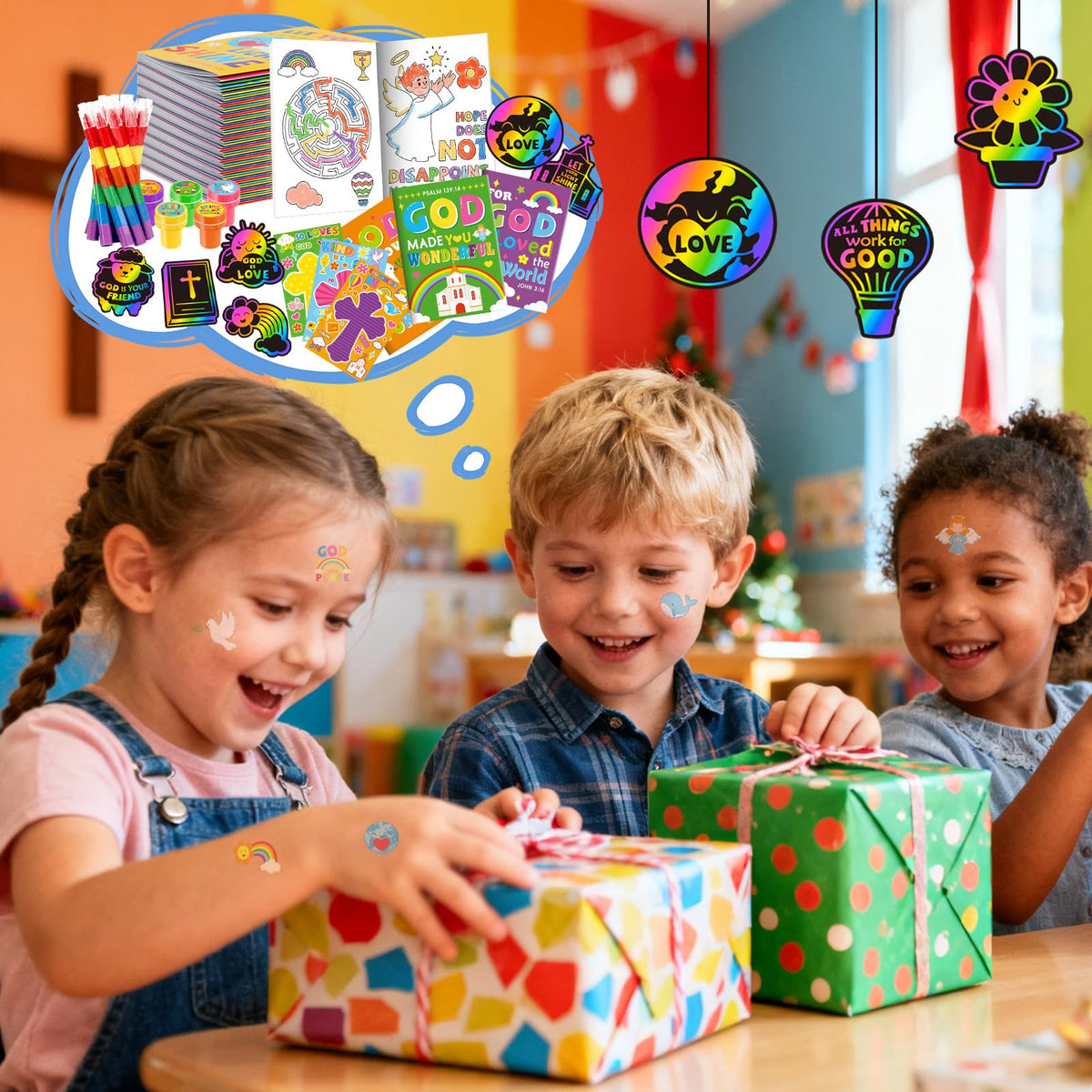 BenLouis Bible Party Favors clear gift bags to organize classroom rewards