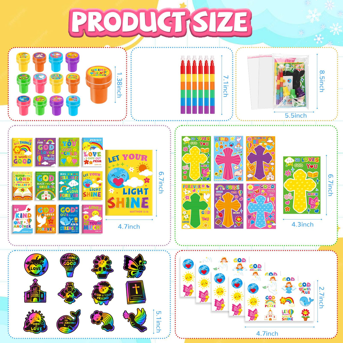 BenLouis Bible Party Favors stacking crayons for easy, mess-free coloring on the go
