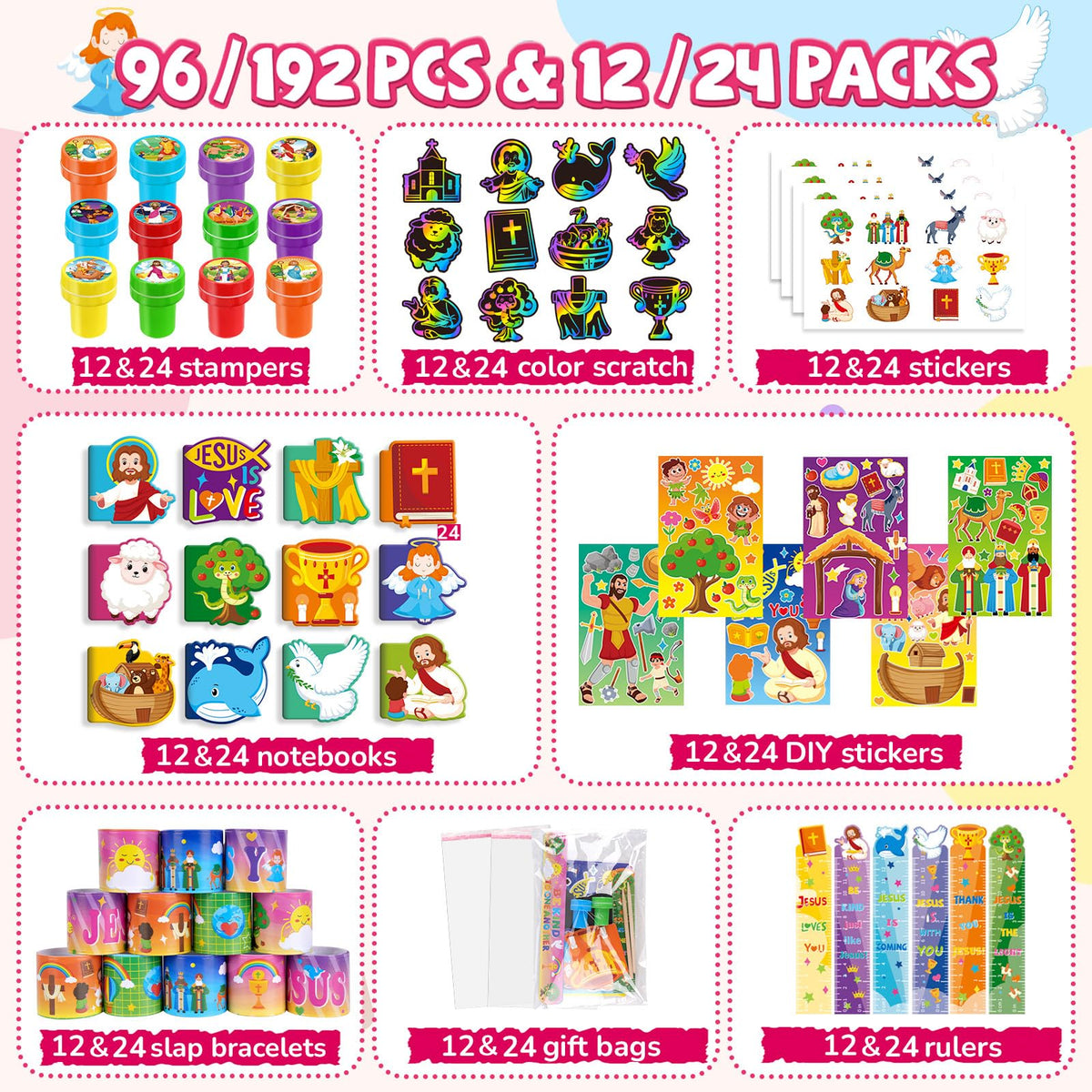 BenLouis Bible pencils with colorful designs ideal for gifts and school supplies.