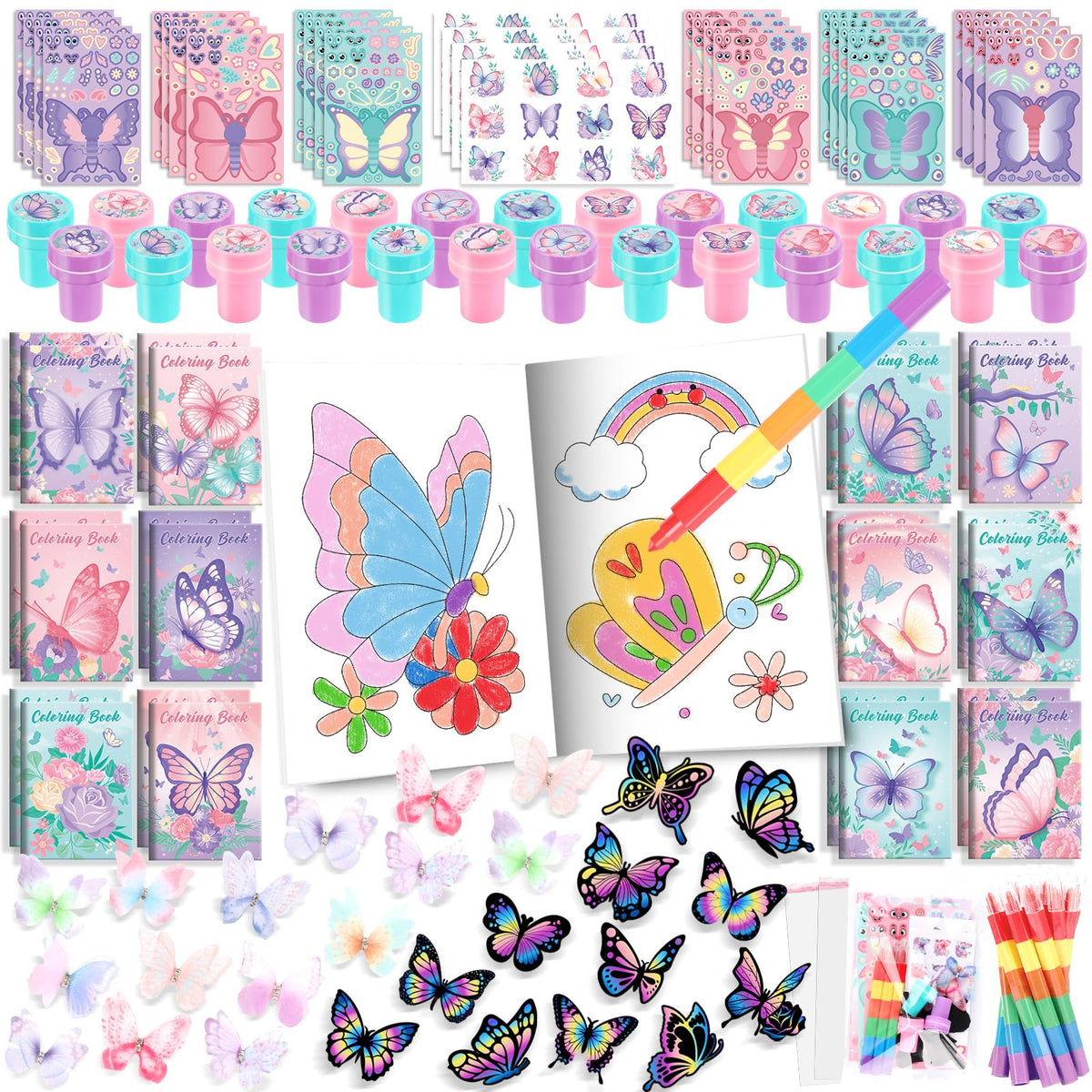 BenLouis butterfly mini coloring books for kids, ideal party favors that spark creativity.