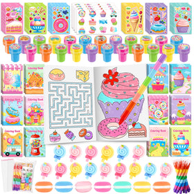 BenLouis candyland doughnut coloring book: portable art activity for kids at parties