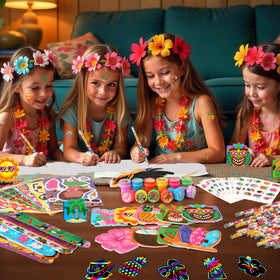 BenLouis clear gift bags ready to hold Hawaii themed party favors