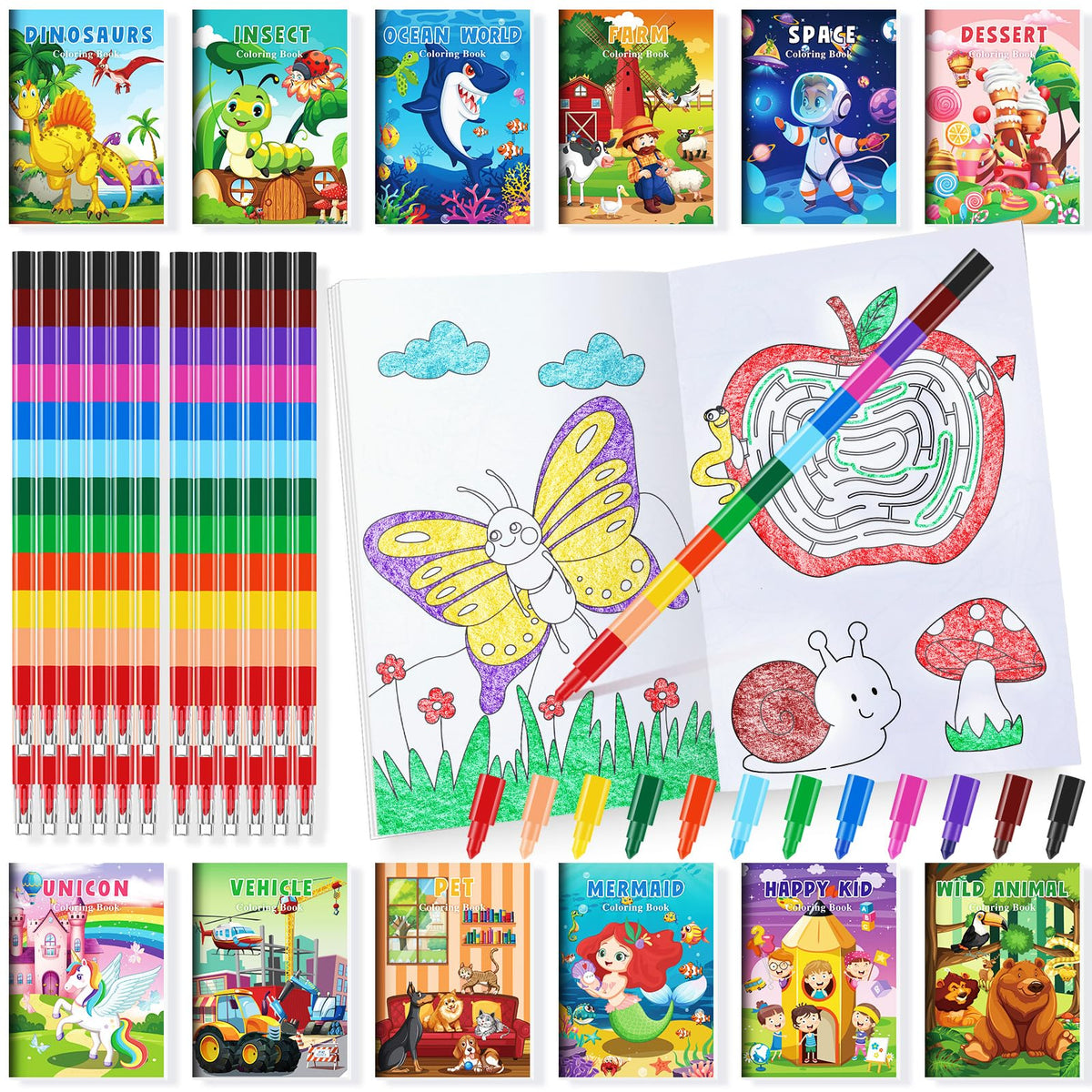 BenLouis mini coloring books with six pages, perfect for on-the-go creativity