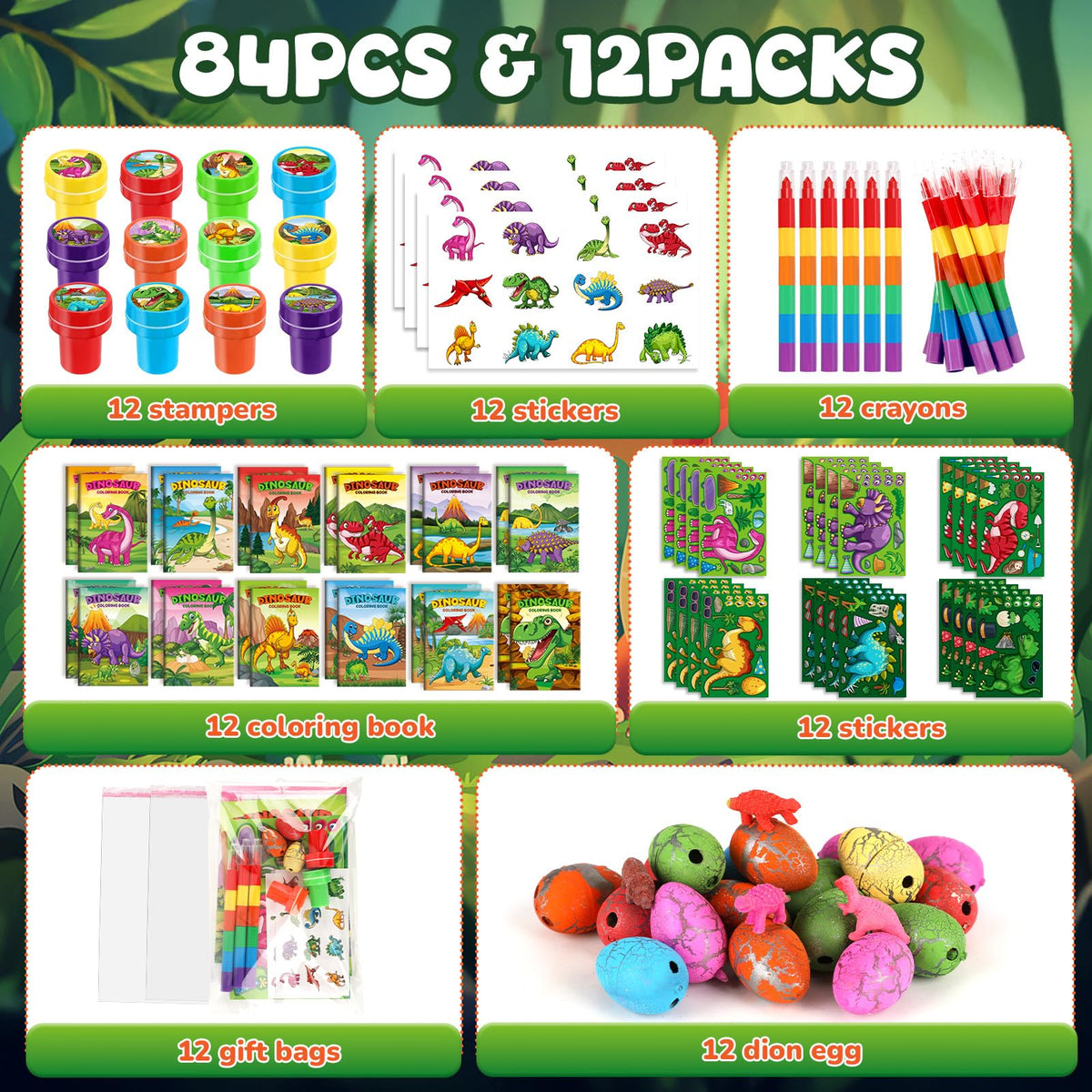 BenLouis dinosaur crayons pack ideal for coloring and gifting