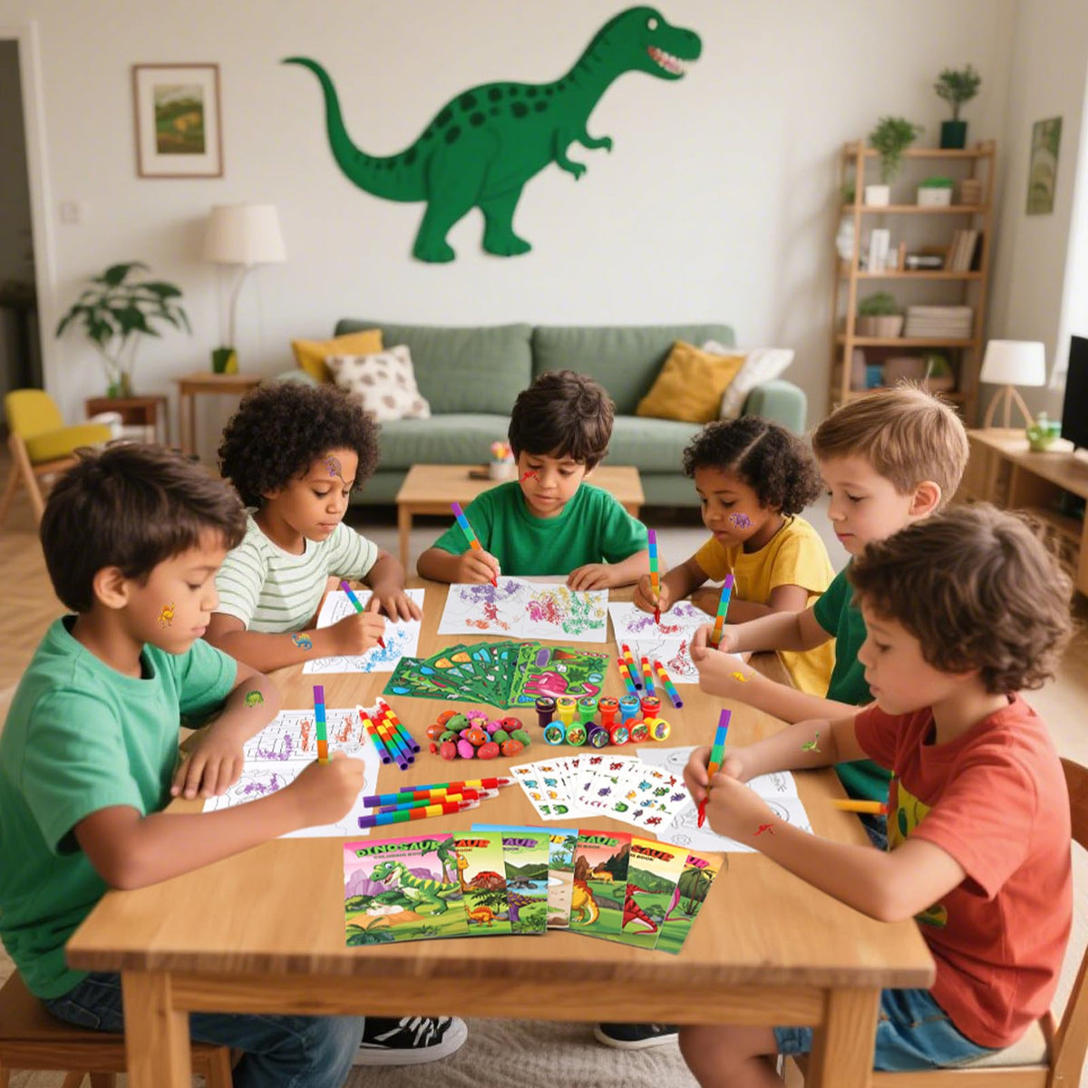 BenLouis dino face stickers to spark imaginative dress-up and sticker art.