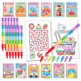BenLouis donut mini coloring books front cover with vibrant donuts, ideal party favors
