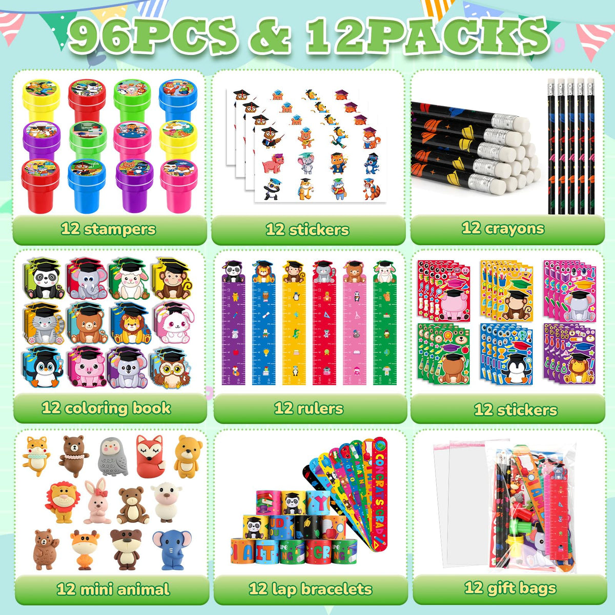 BenLouis graduation pencils in bright colors for gift bags and activities