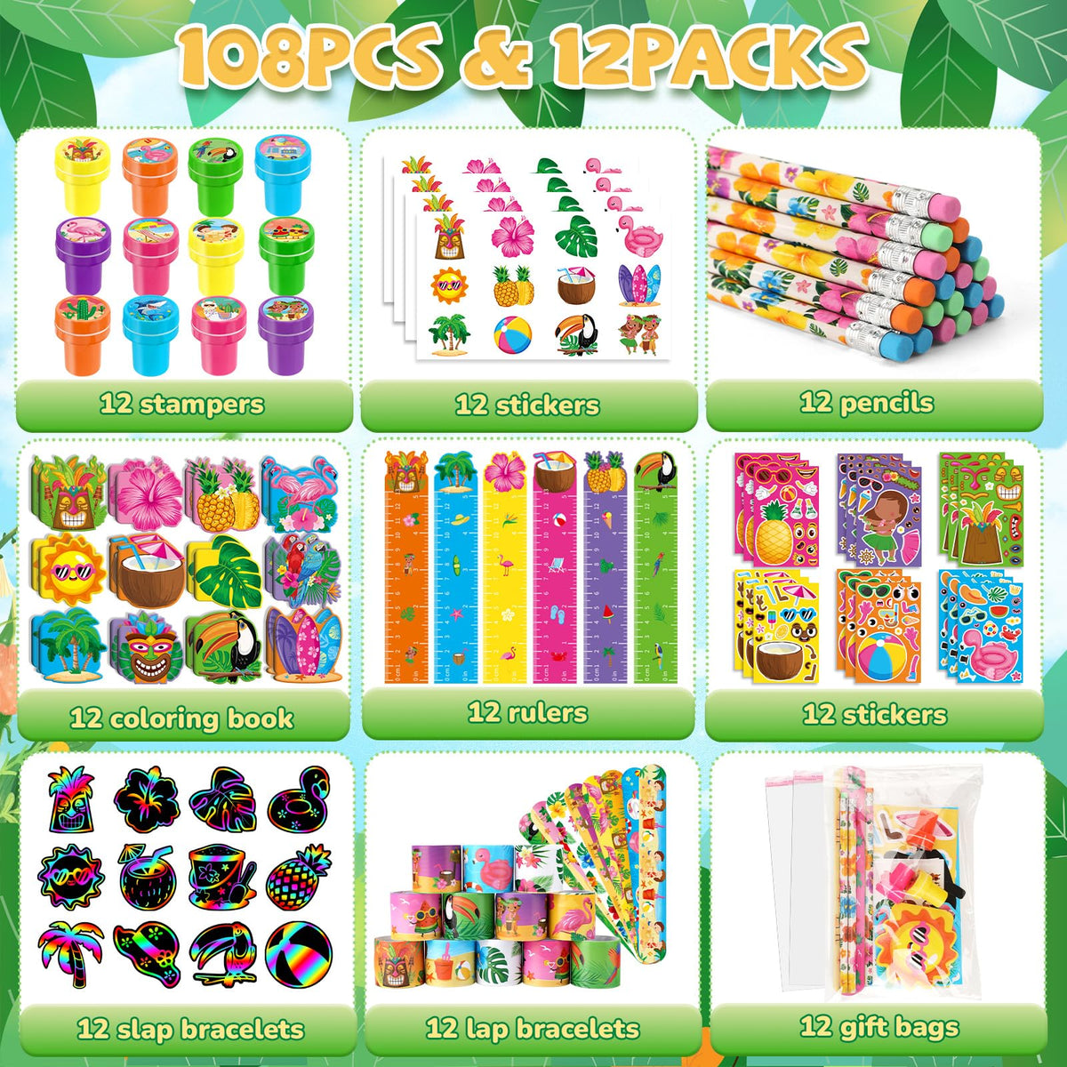 BenLouis Hawaiian pencils add tropical flair to homework and luau party goodie bags.