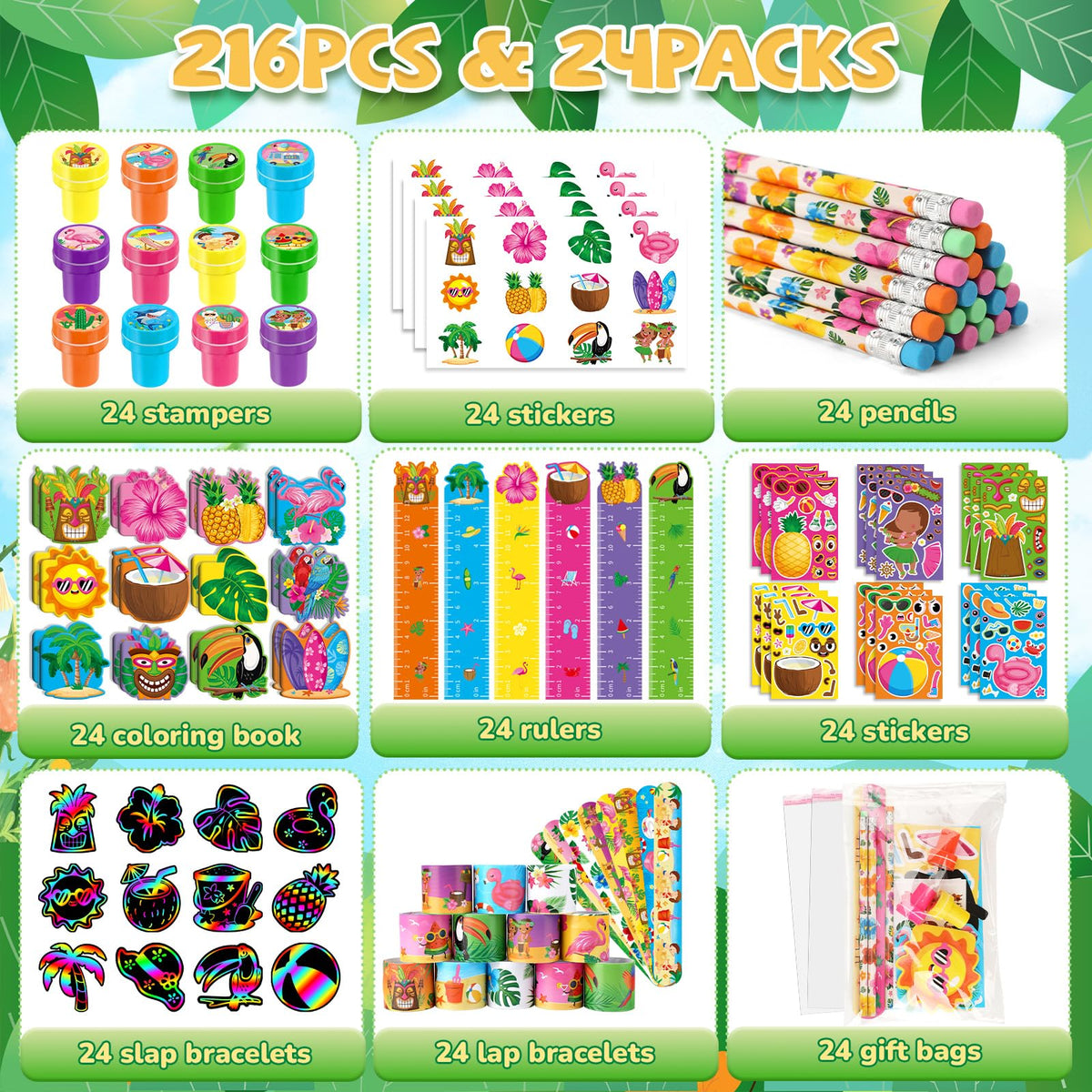 BenLouis Hawaiian pencils shown beside tropical-themed designs for crafts