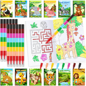 BenLouis Jungle Safari coloring book set featuring playful animal scenes for creative learning.