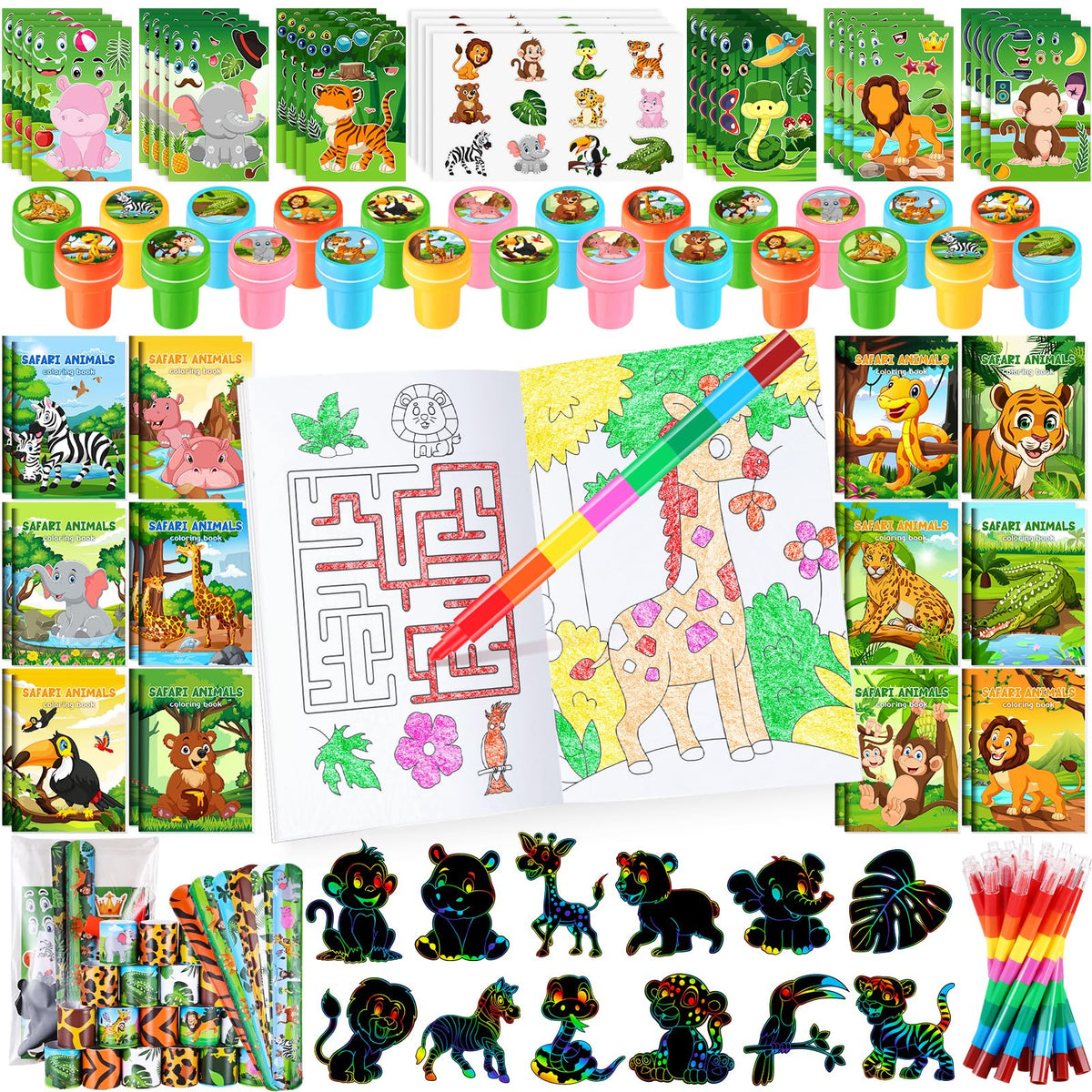 BenLouis jungle safari coloring books spark creativity during party activities.