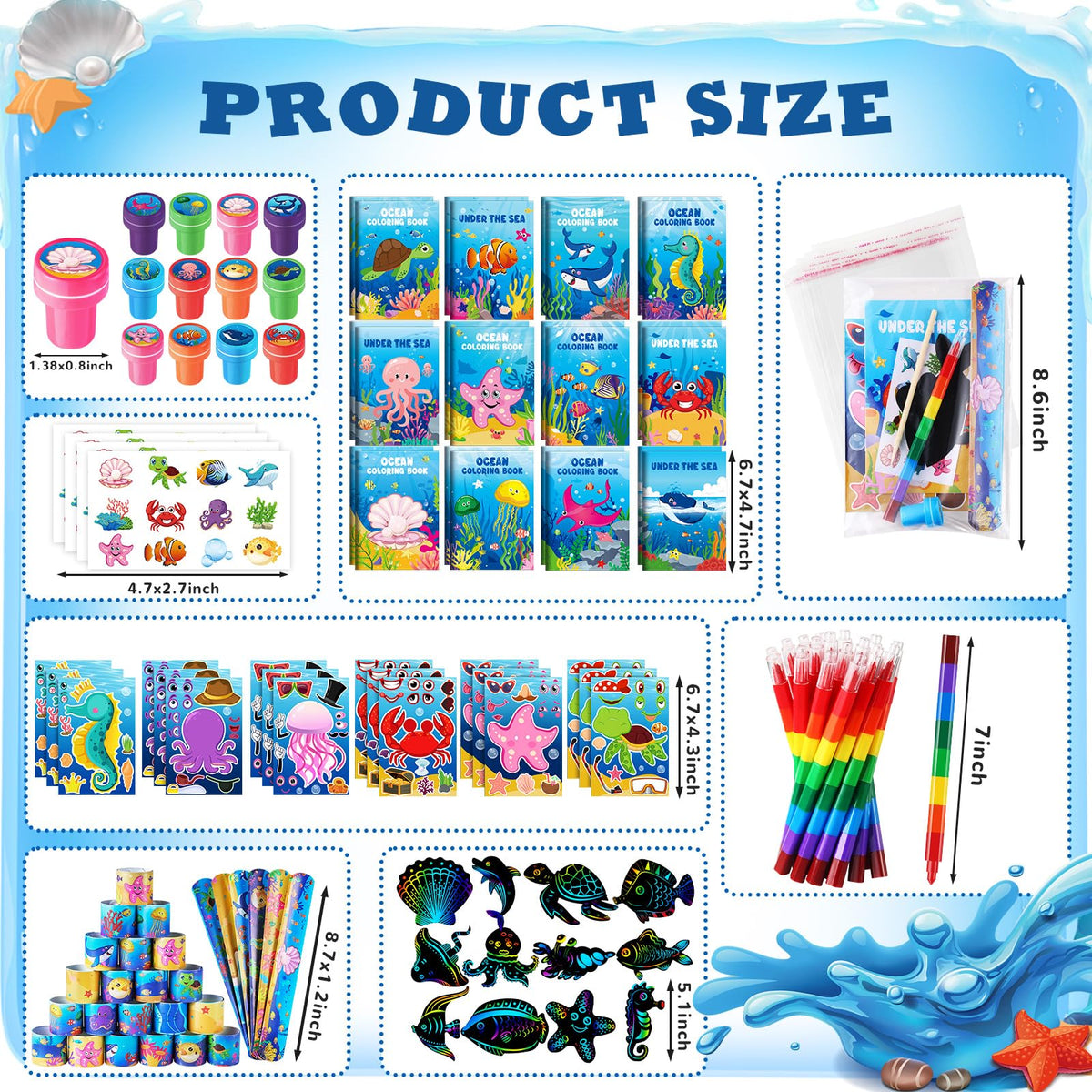 BenLouis kids crayons in eight colors for vibrant sea-inspired art