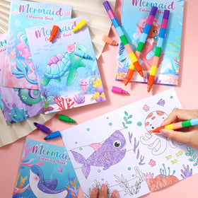BenLouis mermaid coloring pages measuring 6.7 x 4.7 inches, portable for travel