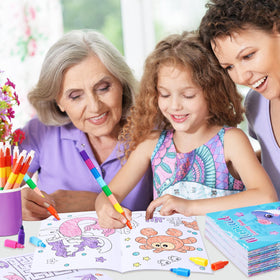 BenLouis mermaid party favor set with coloring pages and crayons for celebrations