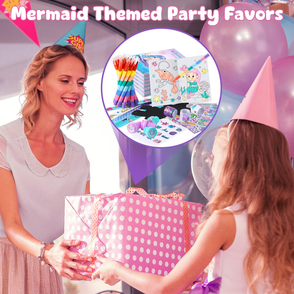 BenLouis mermaid stickers for decorating goodie bags.