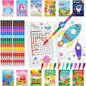 BenLouis mini coloring book with stacking crayons for easy travel coloring
