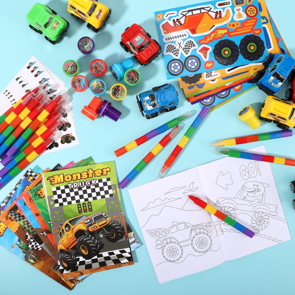 BenLouis mini monster trucks offer tactile take-home toys from a fun-filled activity set.