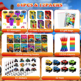 BenLouis monster truck coloring books set for creative party activities