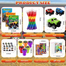 BenLouis monster truck stamps encourage stacking and stamping crafts during party activities.