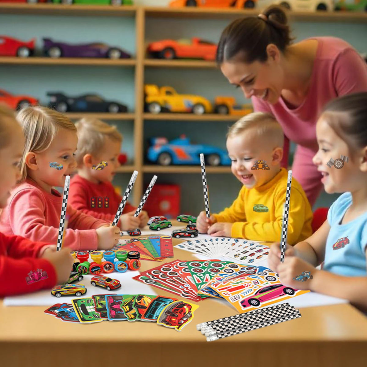 BenLouis racecar DIY stickers enhance personalized crafts and rewards.