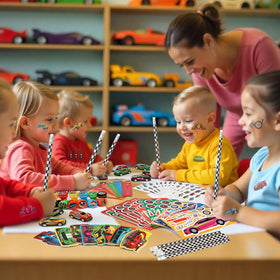 BenLouis racecar DIY stickers enhance personalized crafts and rewards.