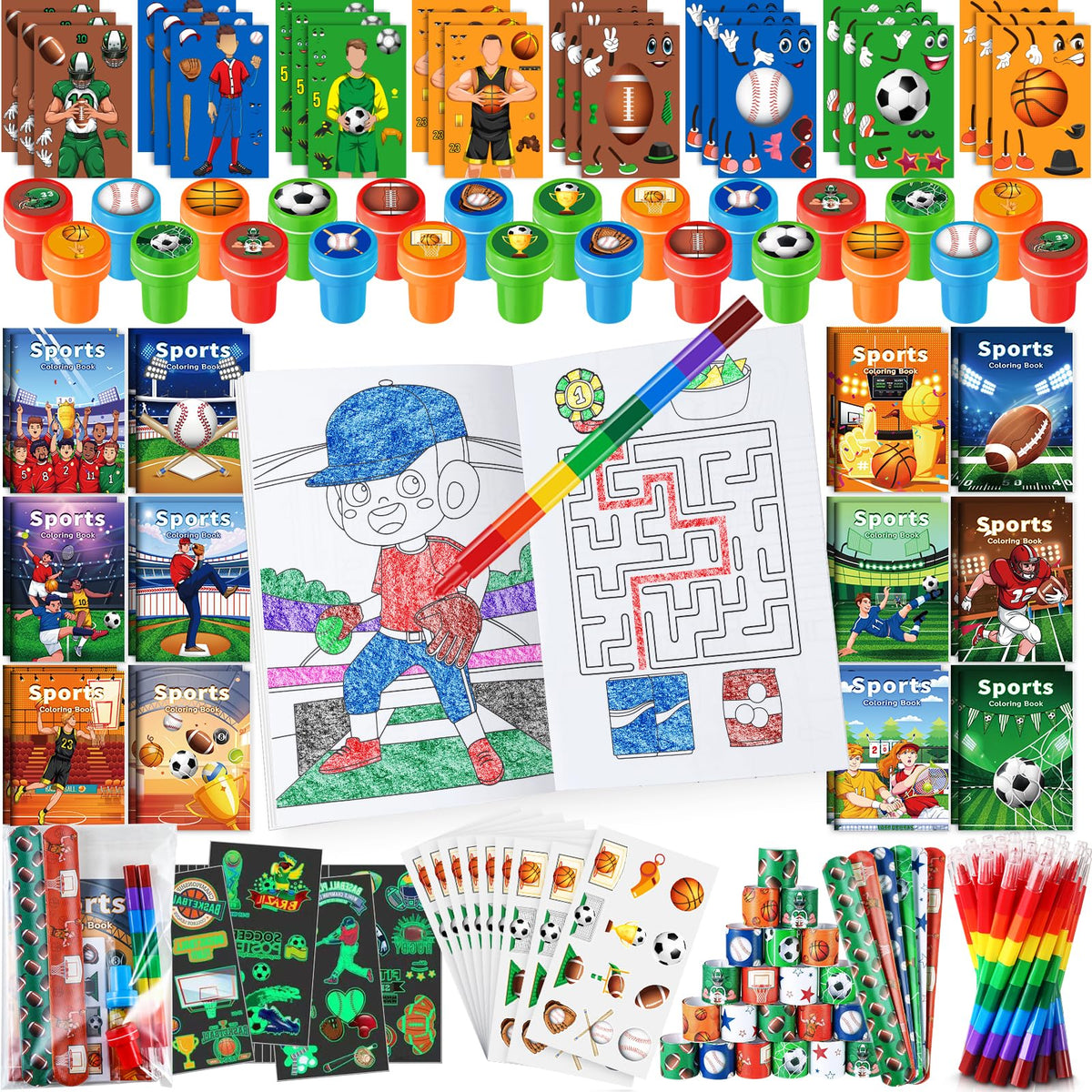 BenLouis sports coloring book set for kids, ideal party favor activity
