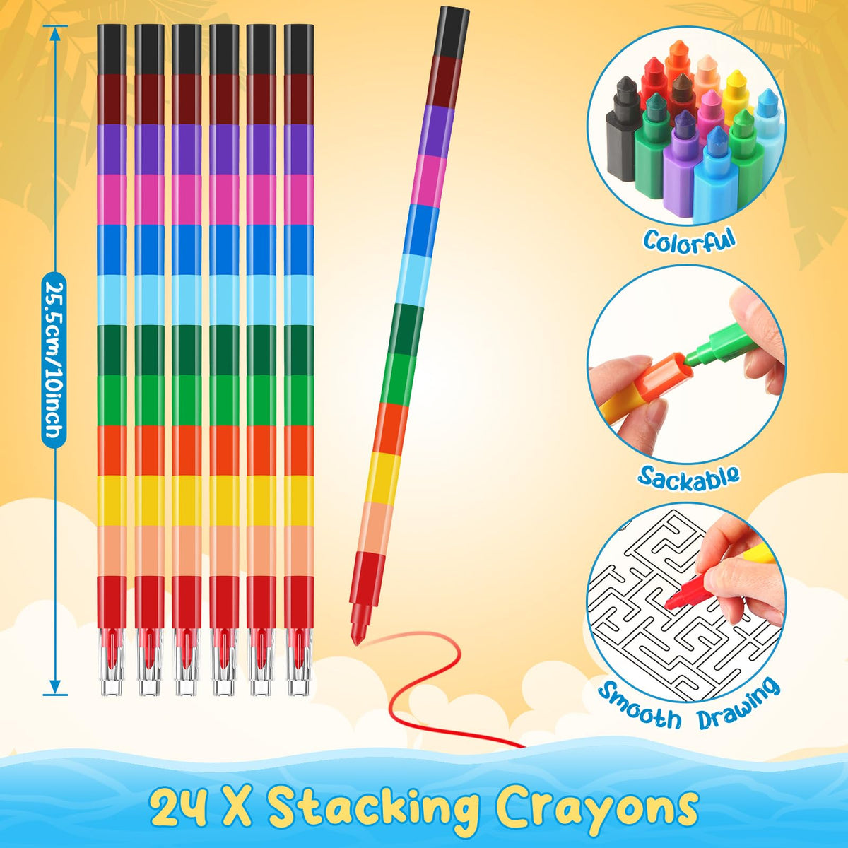 BenLouis stacking pencils store neatly for mess-free coloring sessions