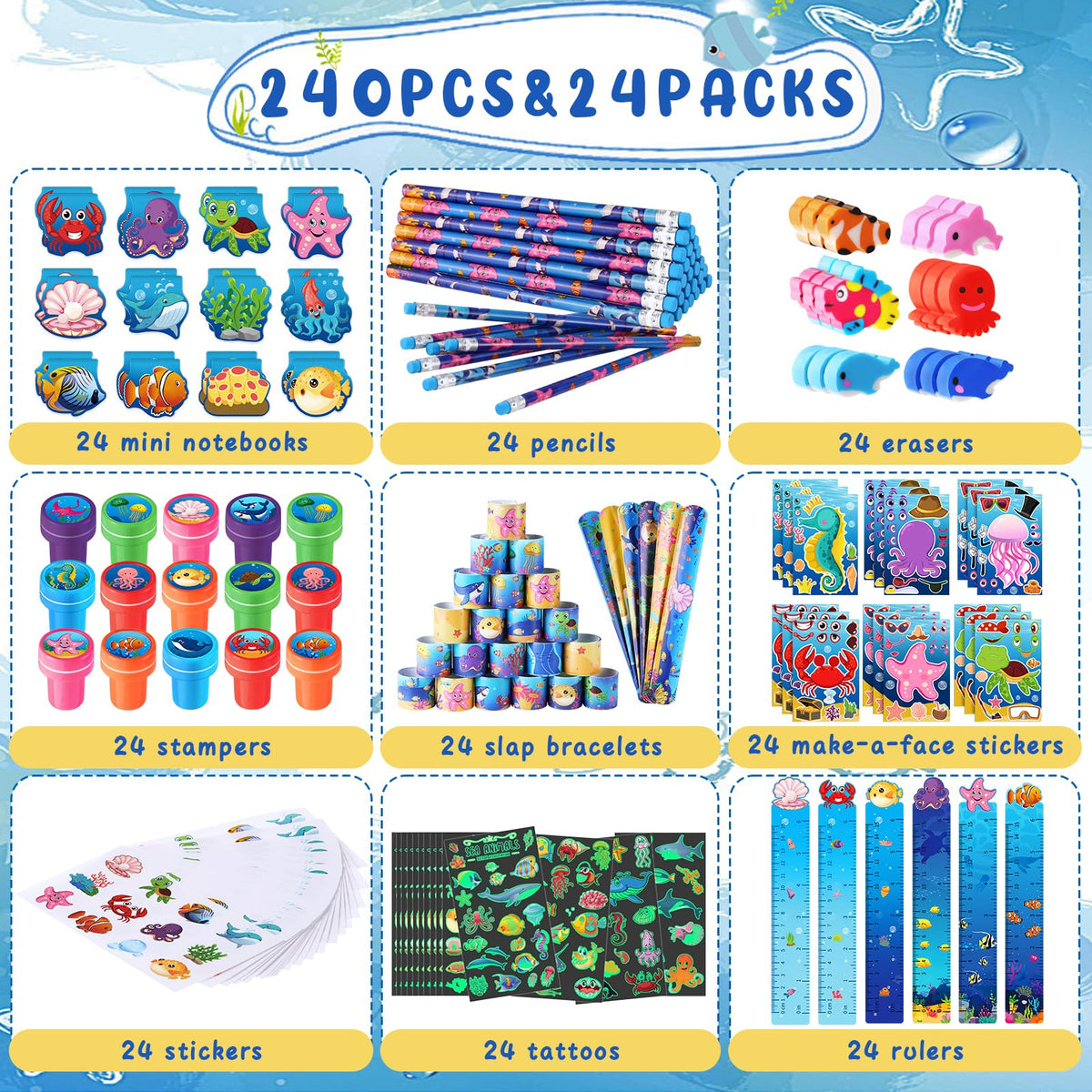BenLouis Under the Sea erasers add playful, wipe-clean fun.