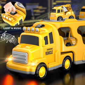 Bennol 5-in-1 construction trucks mixer encourages pretend construction projects and hand-eye coordination.
