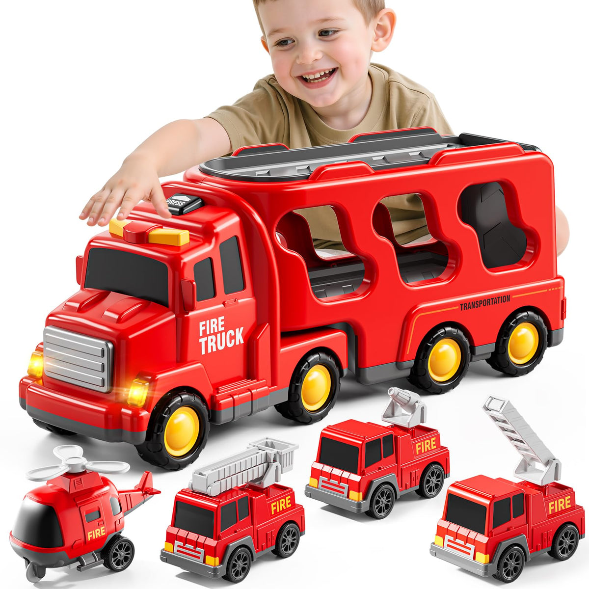 Bennol 5-in-1 ladder truck for story-driven pretend rescues and motor practice