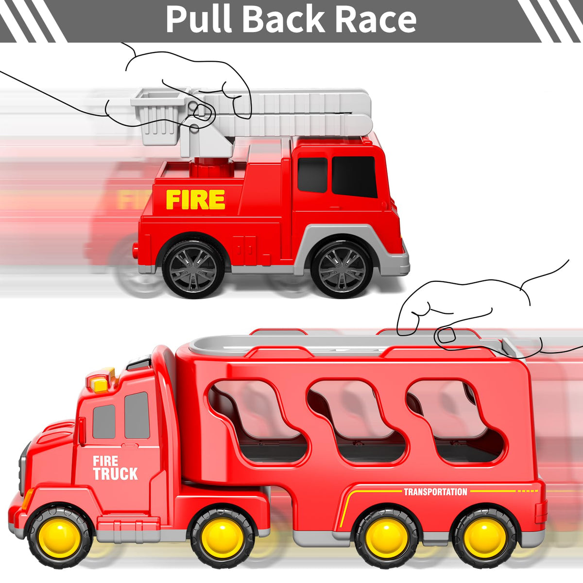 Bennol fire trucks with rotating bodies for hands-on exploration