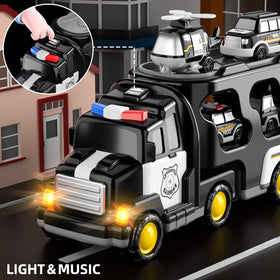 Bennol police truck cab with light and sound enhances interactive pretend play