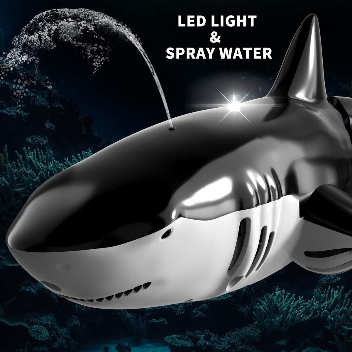 Bennol remote shark showing waterproof design for pool use
