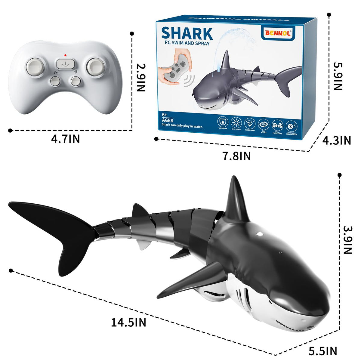 Bennol shark packaging is gift-ready for an appealing presentation