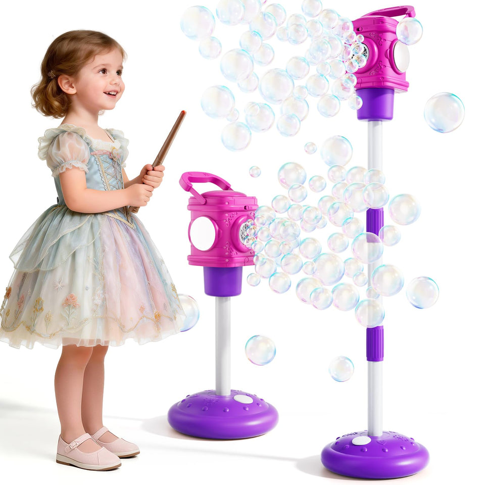 Bennol street-lamp bubble machine with stand base delivering stable bubble play
