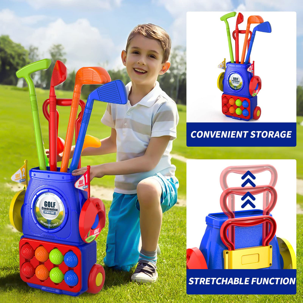 Bennol upgraded kids golf set indoor-outdoor-play versatility supports varied adventures.