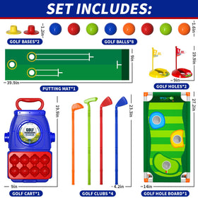 Bennol upgraded kids golf set two flags guide target practice.