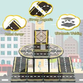 BENOKER Magnetic Tiles Road Set colorful designs spark imaginative road building