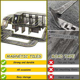 BENOKER Magnetic Tiles Road Set safety-first construction with durable magnets