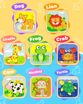 Benresive wooden toddler puzzle turtle piece encourages fine motor play and focus.