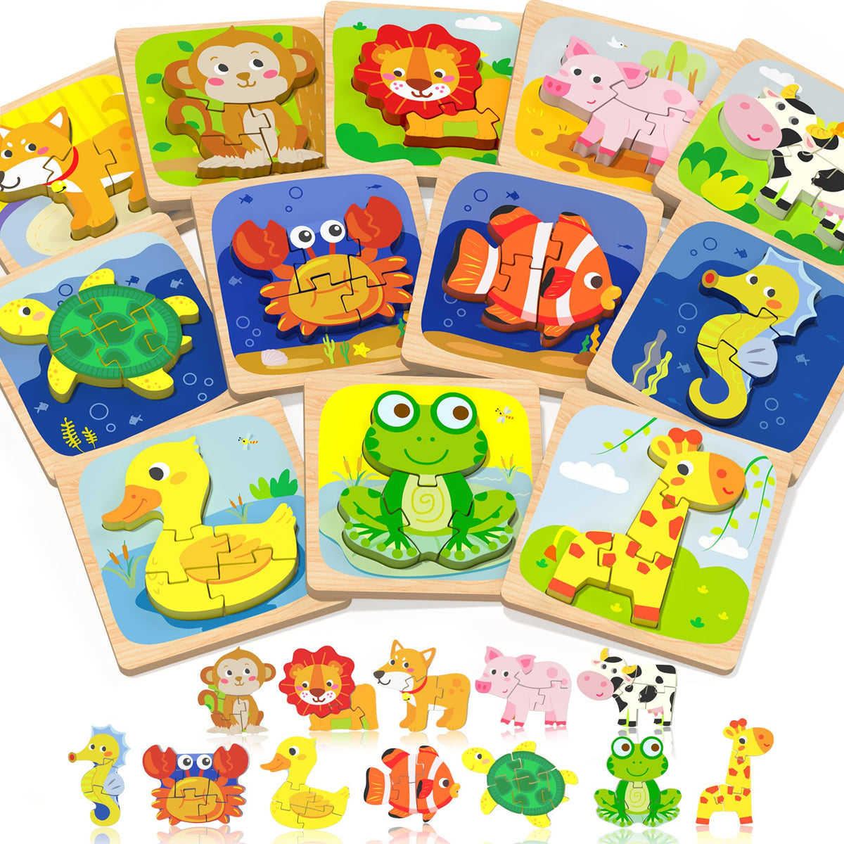 Benresive animal puzzle pieces support early shape recognition and fine motor skills.