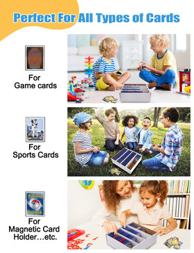 Bentoward storage boxes organize baseball and basketball cards neatly.
