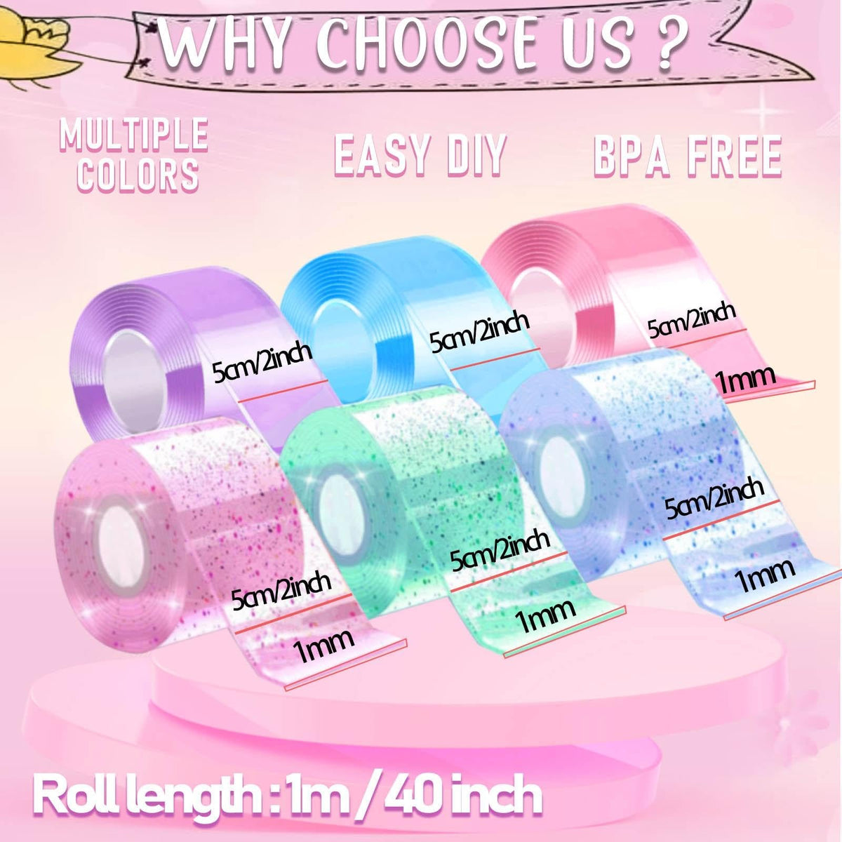 BENWIL nano tape bubble kit straw-bubble, easy blowing with included straw.