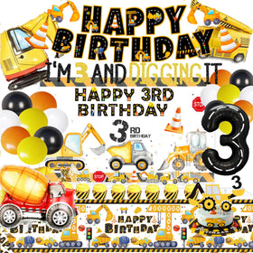 Beoxagar birthday banner adds a bright construction party focal point for photos.