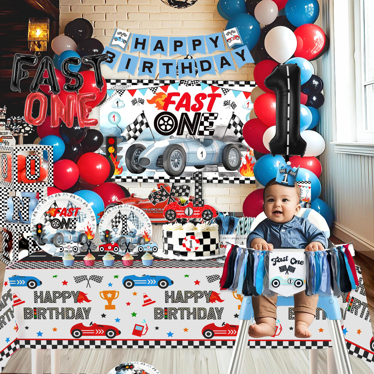 BEOXAGAR Fast One 1st birthday banner marks the milestone with style.
